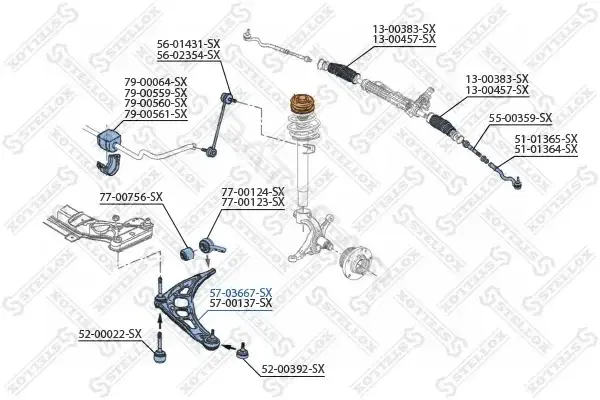 Рычаги STELLOX 57-03667-SX