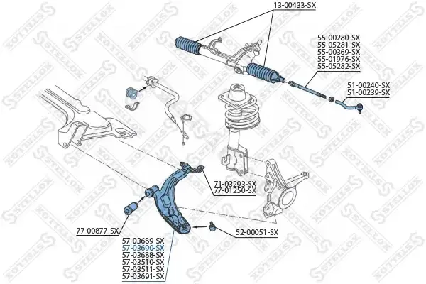 Рычаги STELLOX 57-03690-SX