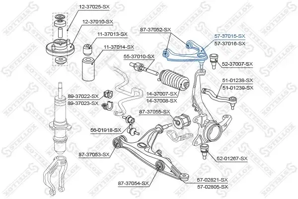 Рычаги STELLOX 57-37015-SX