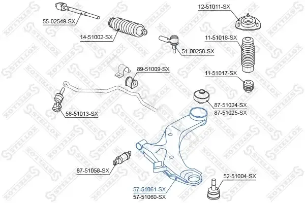Рычаги STELLOX 57-51061-SX