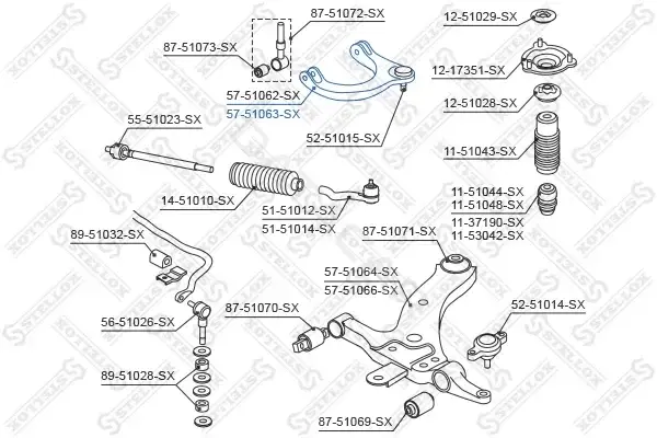 Рычаги STELLOX 57-51063-SX