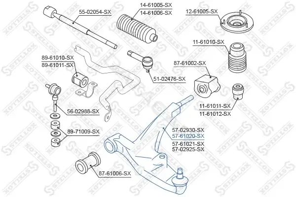 Рычаги STELLOX 57-61020-SX