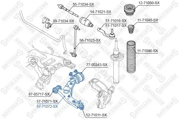 Рычаги STELLOX 57-71072-SX