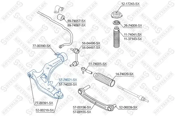 Рычаги STELLOX 57-74021-SX