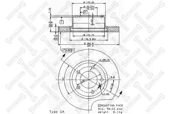 Тормозные диски STELLOX 6020-47115V-SX