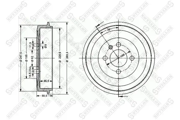 Тормозной барабан STELLOX 6025-1503-SX
