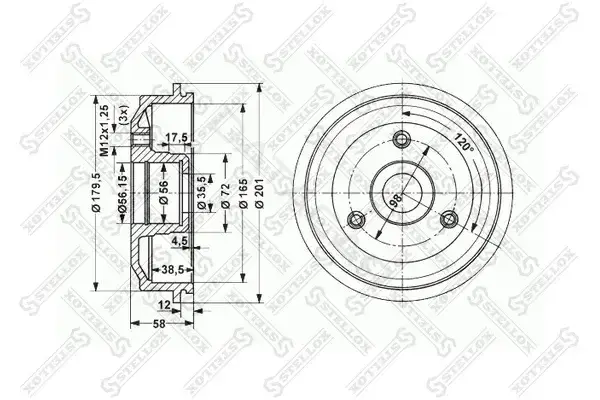 Тормозной барабан STELLOX 6025-1901-SX