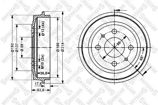 Тормозной барабан STELLOX 6025-2309-SX