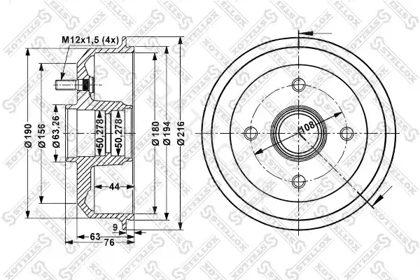 Тормозной барабан STELLOX 6025-2526-SX