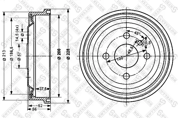 Тормозной барабан STELLOX 6025-3605-SX