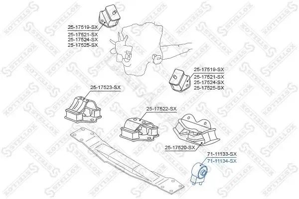 Подушка КПП STELLOX 71-11134-SX