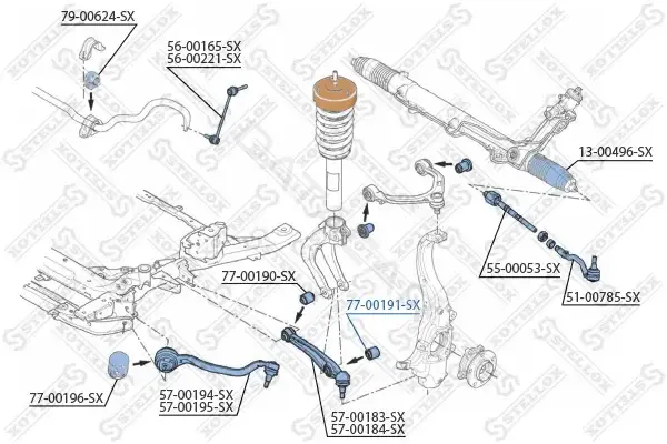 Сайлентблок рычага STELLOX 77-00191-SX