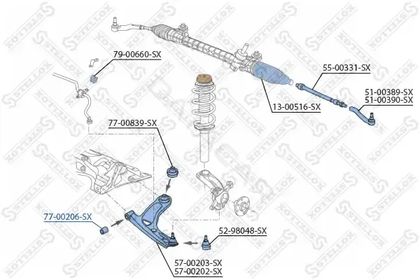 Сайлентблок рычага STELLOX 77-00206-SX