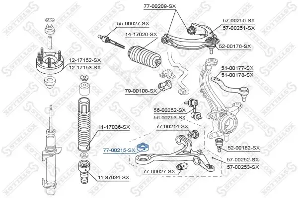 Сайлентблок рычага STELLOX 77-00215-SX