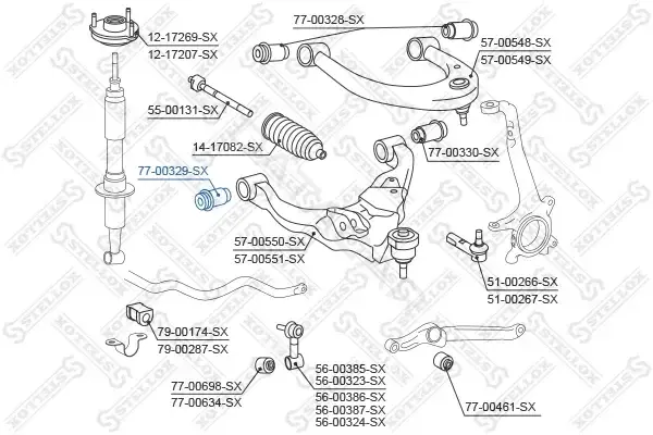 Сайлентблок рычага STELLOX 77-00329-SX