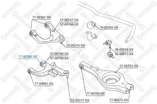 Сайлентблок рычага STELLOX 77-00388-SX