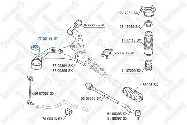 Сайлентблок рычага STELLOX 77-00499-SX