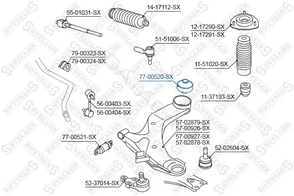 Сайлентблок рычага STELLOX 77-00520-SX