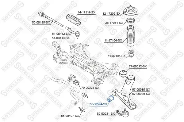 Сайлентблок рычага STELLOX 77-00524-SX