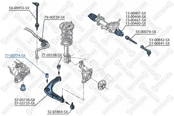 Сайлентблок рычага STELLOX 77-00774-SX