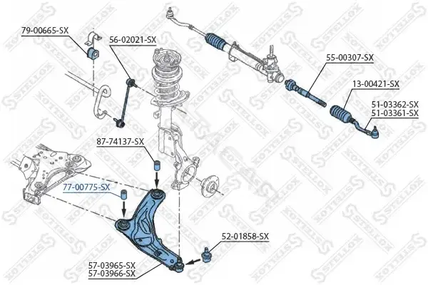 Сайлентблок рычага STELLOX 77-00775-SX