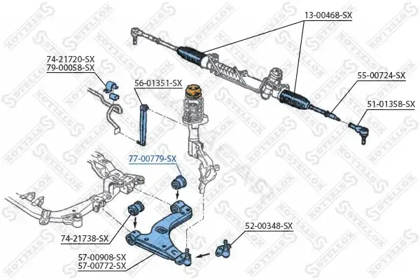 Сайлентблок рычага STELLOX 77-00779-SX