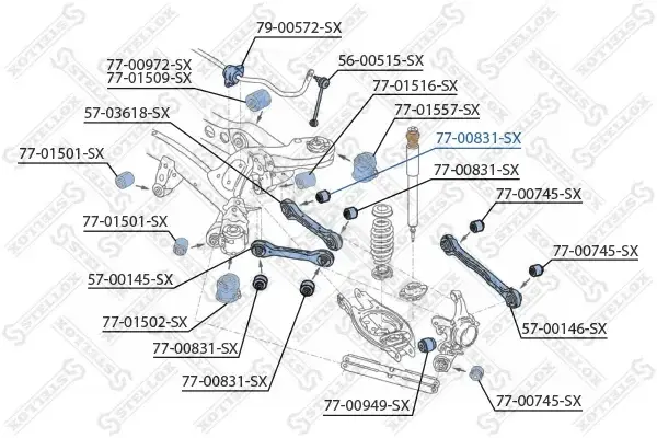 Сайлентблок рычага STELLOX 77-00831-SX