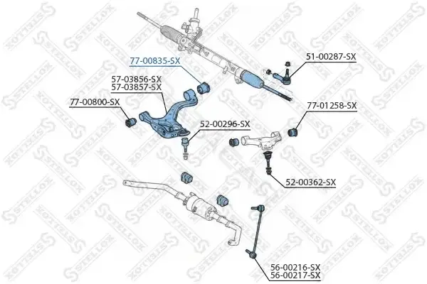 Сайлентблок рычага STELLOX 77-00835-SX