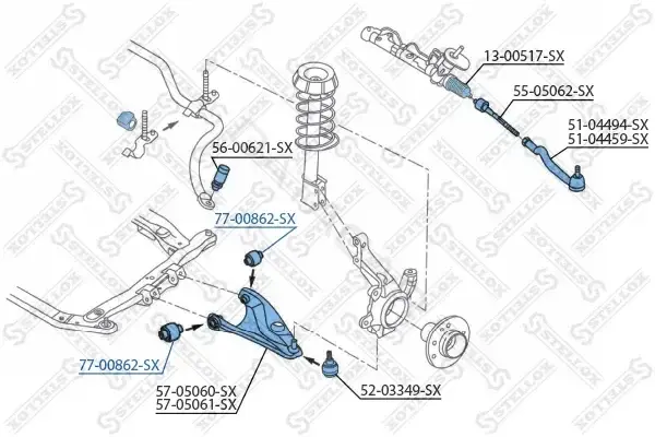 Сайлентблок рычага STELLOX 77-00862-SX