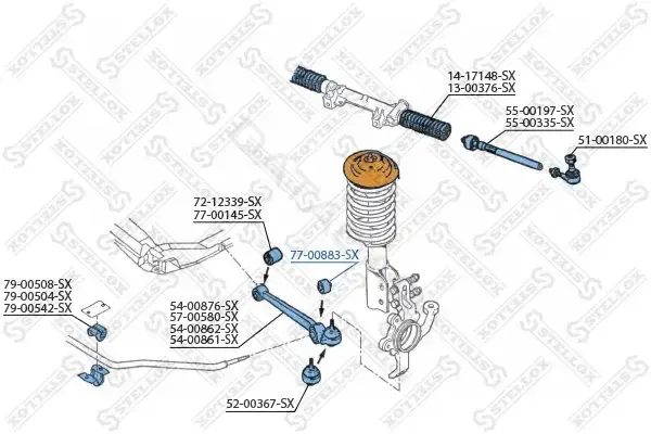 Сайлентблок рычага STELLOX 77-00883-SX