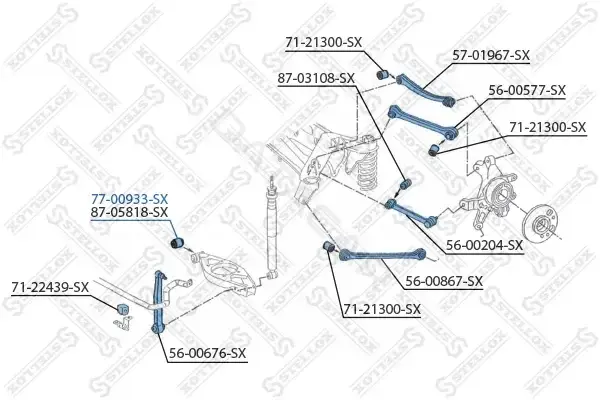 Сайлентблок рычага STELLOX 77-00933-SX