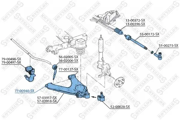 Сайлентблок рычага STELLOX 77-00940-SX