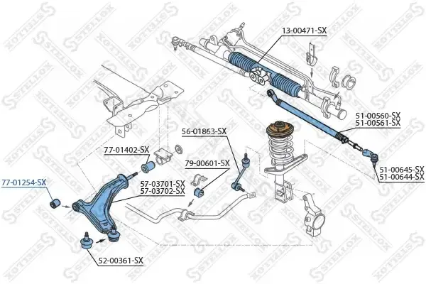 Сайлентблок рычага STELLOX 77-01254-SX