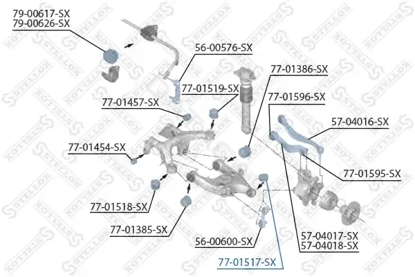 Сайлентблок рычага STELLOX 77-01517-SX