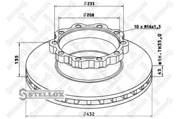 Тормозные диски STELLOX 85-00713-SX