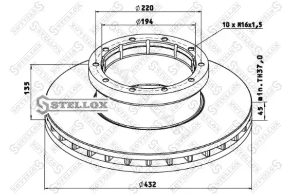 Тормозные диски STELLOX 85-00753-SX