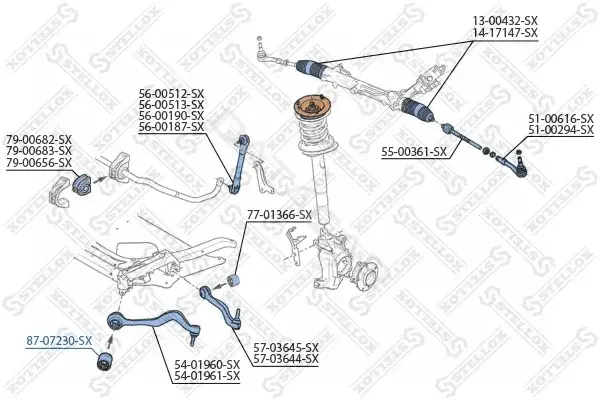 Сайлентблок рычага STELLOX 87-07230-SX