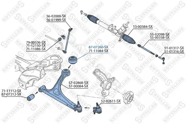 Сайлентблок рычага STELLOX 87-07260-SX