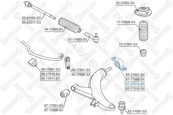 Сайлентблок рычага STELLOX 87-17015-SX