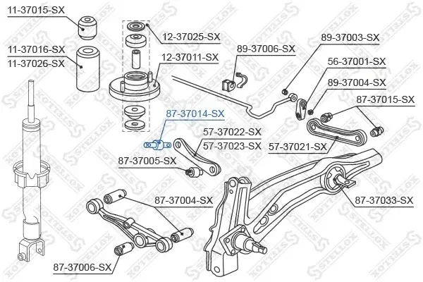 Сайлентблок рычага STELLOX 87-37014-SX