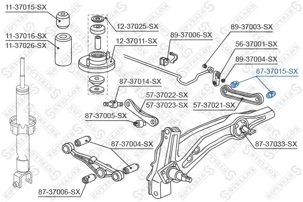 Сайлентблок рычага STELLOX 87-37015-SX