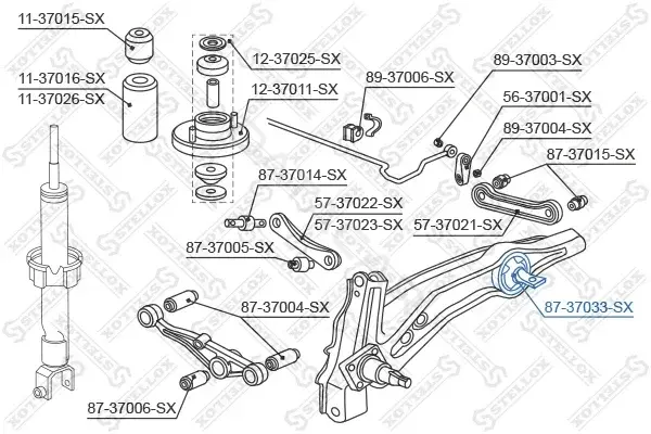 Сайлентблок рычага STELLOX 87-37033-SX