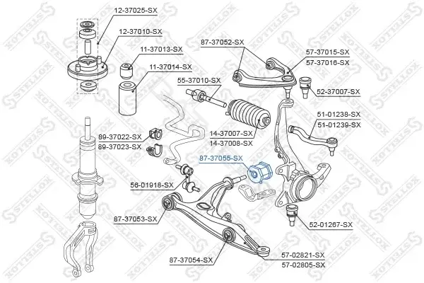 Сайлентблок рычага STELLOX 87-37055-SX