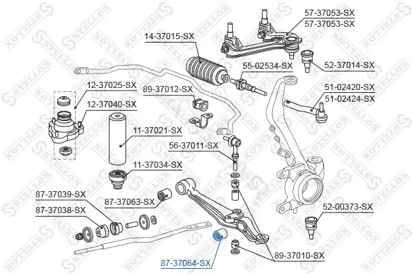 Сайлентблок рычага STELLOX 87-37064-SX