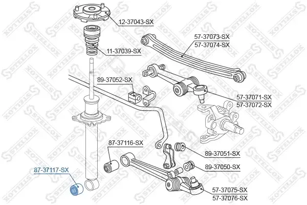 Сайлентблок рычага STELLOX 87-37117-SX