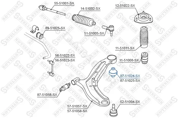Сайлентблок рычага STELLOX 87-51024-SX