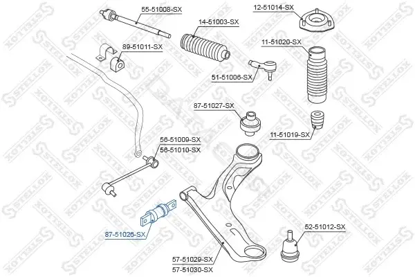 Сайлентблок рычага STELLOX 87-51026-SX