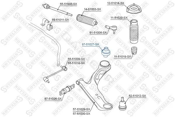 Сайлентблок рычага STELLOX 87-51027-SX