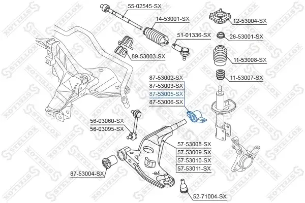 Сайлентблок рычага STELLOX 87-53005-SX