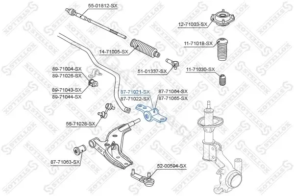 Сайлентблок рычага STELLOX 87-71021-SX